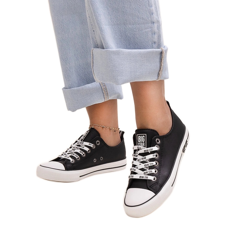 Tenisi negri din piele ecologica Big Star KK274096 negru