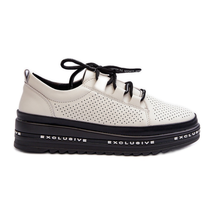 Pantofi de damă din piele pe platformă S.Barski LR769A bej