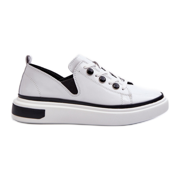 S.Barski Pantofi de damă din piele lacuată D&amp;A LR535 alb