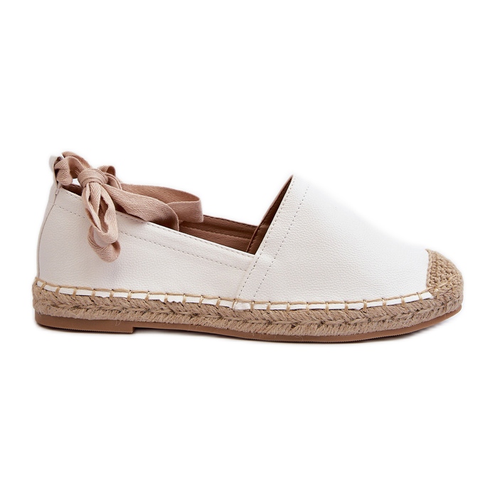 Espadrile din piele ecologică legate Ismanne alb