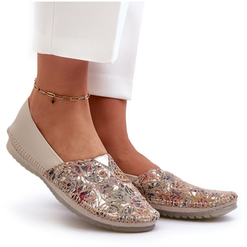 Balerini din piele de damă Maciejka 1930B-04 bej