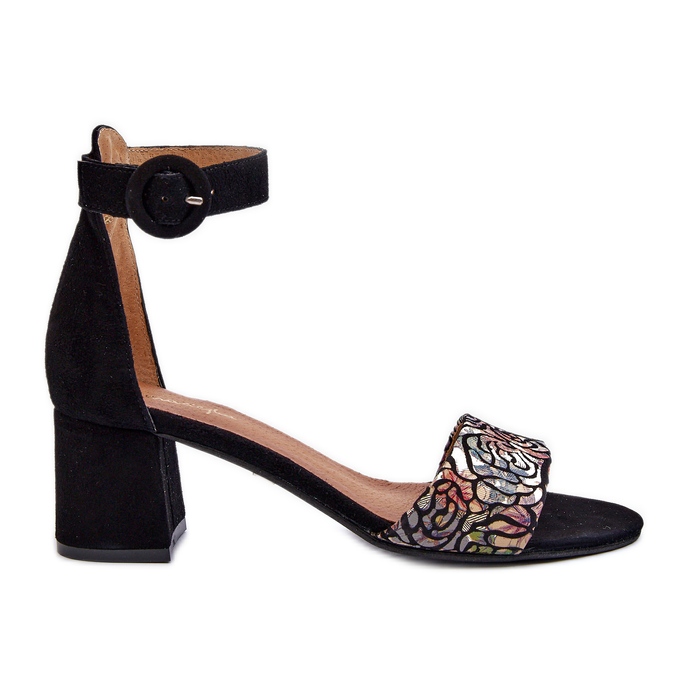 Sandale din piele intoarsa cu toc inalt Maciejka 04141-48 Negru