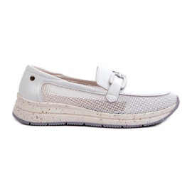 S.Barski Mocasini din piele de damă D&amp;A TW210 alb