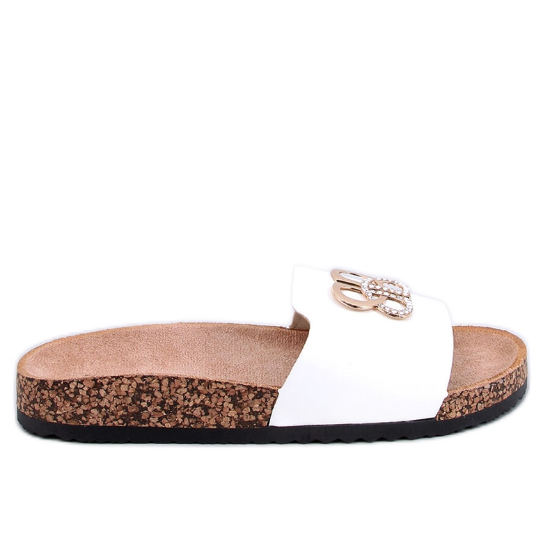 Ibanei Papuci de pluta alba cu strasuri