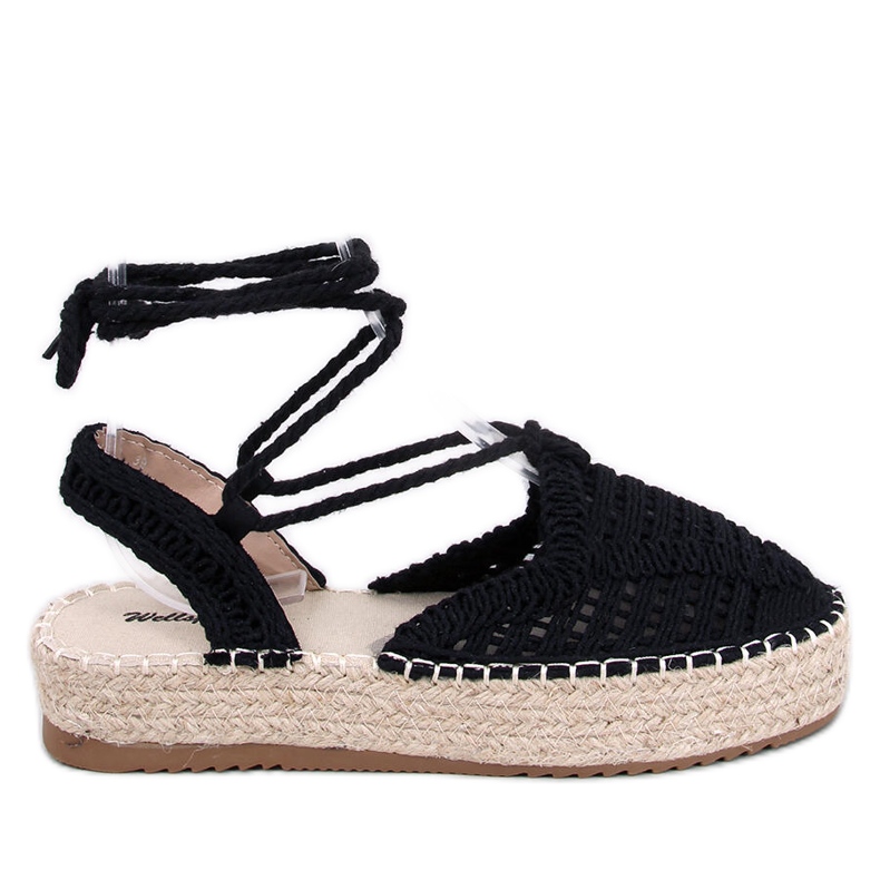 Espadrile de dama din dantela Yaweh Black negru Espadrile de dama din dantela Yaweh Black negru