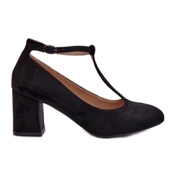 Pompe cu toc Raniyah Eco din piele intoarsa neagra negru