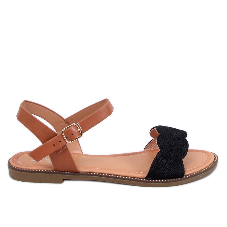 Sandale plate Tavani negre negru Sandale plate Tavani negre negru