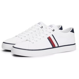 Pantofi Tommy Hilfiger Hi Vulc Low Stripes Mesh FM0FM04946 Ybs alb