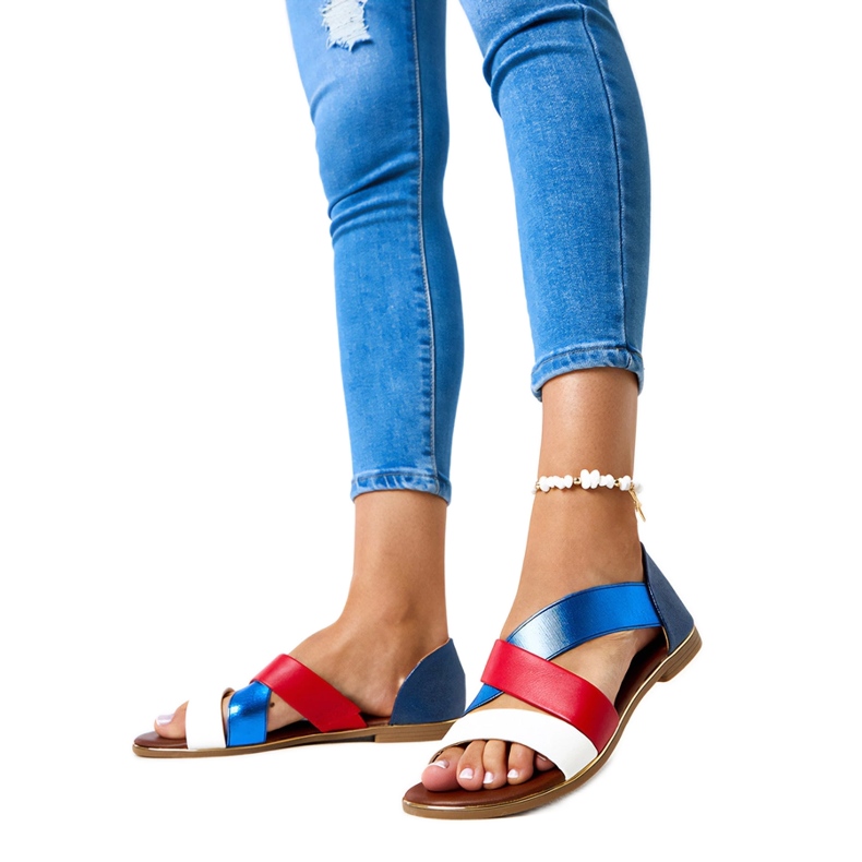 Evento Sandale colorate cu toc închis de la Massawa alb