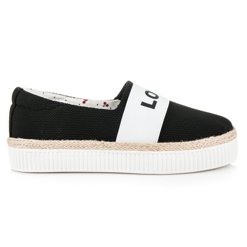 Kylie Espadrile Love & Peace negru Kylie Espadrile Love & Peace negru