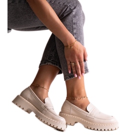 Pantofi din piele bej Big Star LL274457 Pantofi din piele bej Big Star LL274457