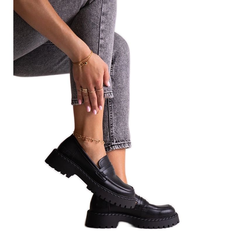 Pantofi din piele neagra Big Star LL274458 negru Pantofi din piele neagra Big Star LL274458 negru