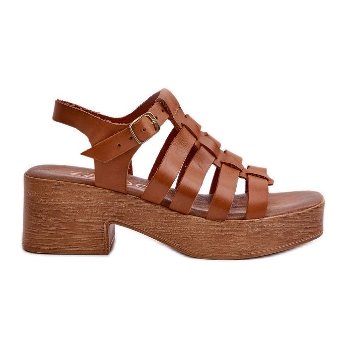 Sandale din piele pentru femei Zazoo 40410, maro