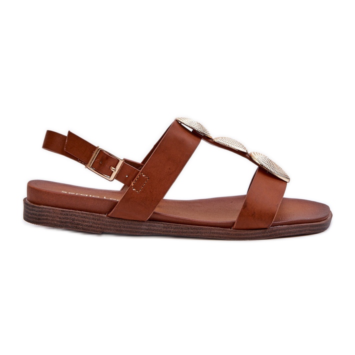 Sandale Plate Dama Cu Decoratiuni Sergio Leone SK072H Maro