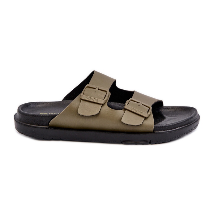 Flip-flops pentru bărbați ușoare cu catarame Big Star NN174592 Verde închis