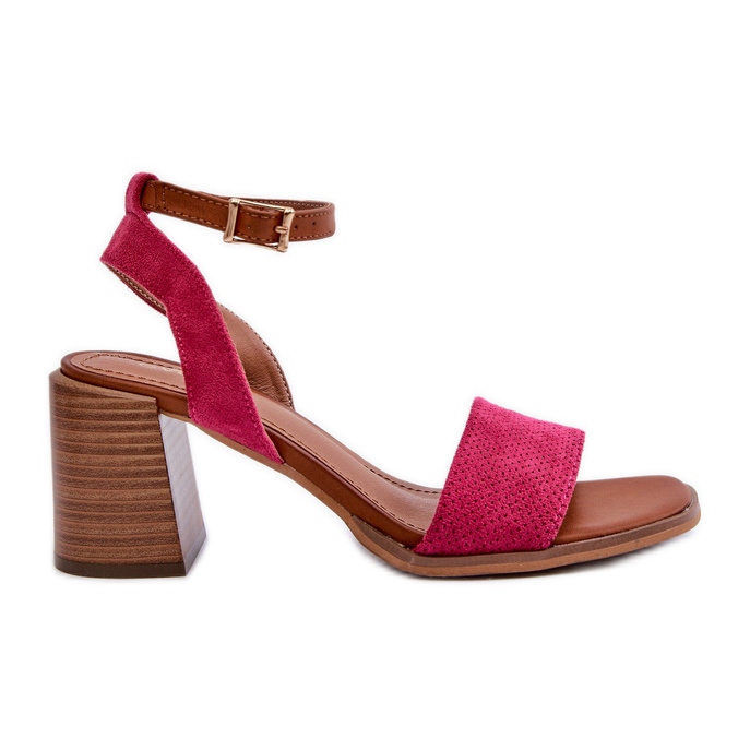 Sandale de damă cu toc înalt din piele ecologică fucsia Ronvia roz Sandale de damă cu toc înalt din piele ecologică fucsia Ronvia roz