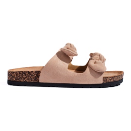 Flip-flops de damă bej clasic din plută