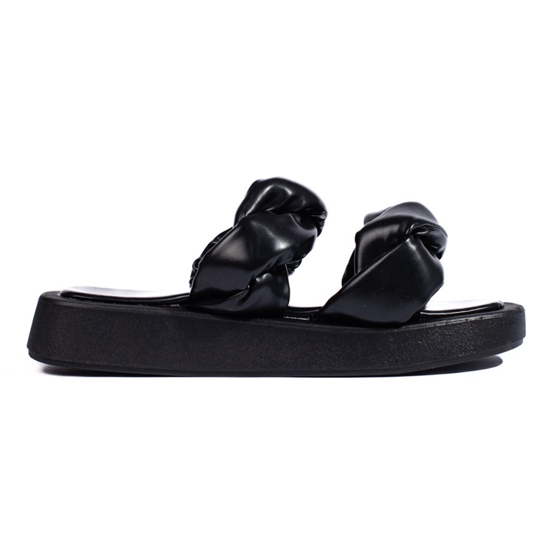 Flip-flops negri cu talpa groasa negru