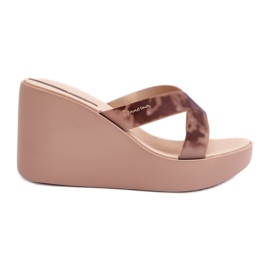 Flip-flops cu pană de damă 83520 Ipanema High Fashion Slide Fem Beige bej