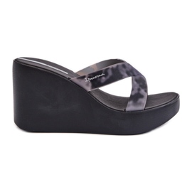 Flip-flops cu pană de damă 83520 Ipanema High Fashion Slide Fem Black negru