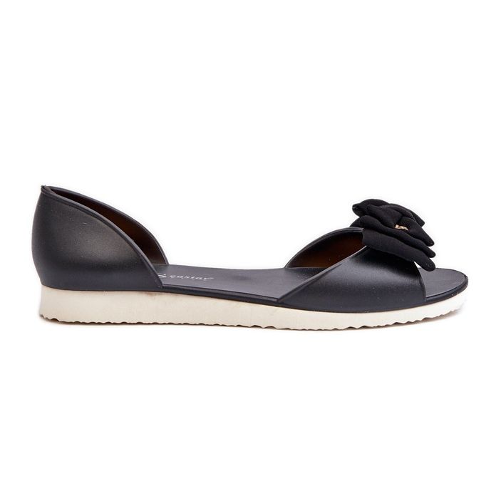 Balerini Cauciuc Dama Cu Fundita, Georia Neagra negru Balerini Cauciuc Dama Cu Fundita, Georia Neagra negru