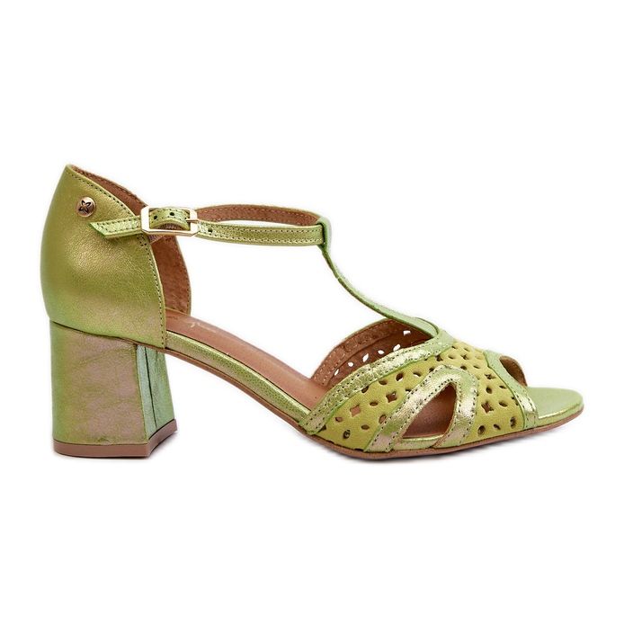 Sandale de damă din piele cu toc înalt Maciejka 06551-09 Lime verde Sandale de damă din piele cu toc înalt Maciejka 06551-09 Lime verde