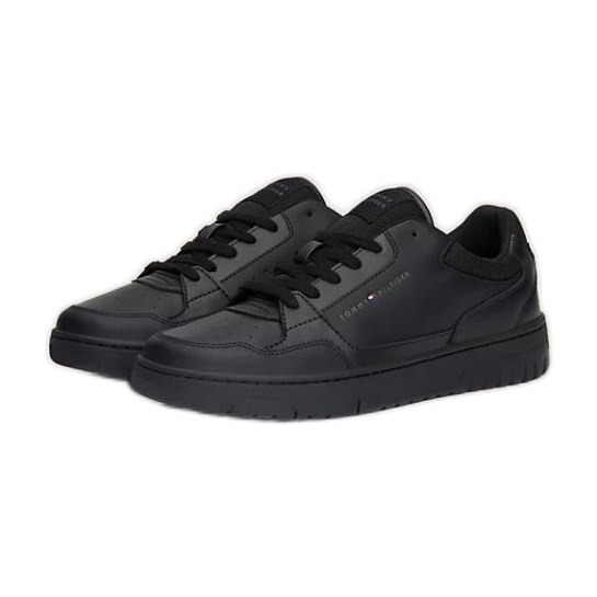 Pantofi Tommy Hilfiger Basket Core Leather Ess M FM0FM05040BDS negru