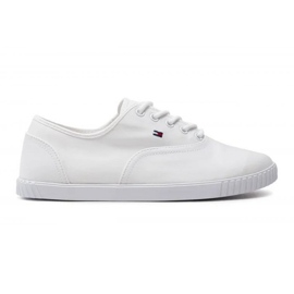 Pantofort cu șireturi Tommy Hilfiger din pânză W FW0FW07805YBS alb Pantofort cu șireturi Tommy Hilfiger din pânză W FW0FW07805YBS alb