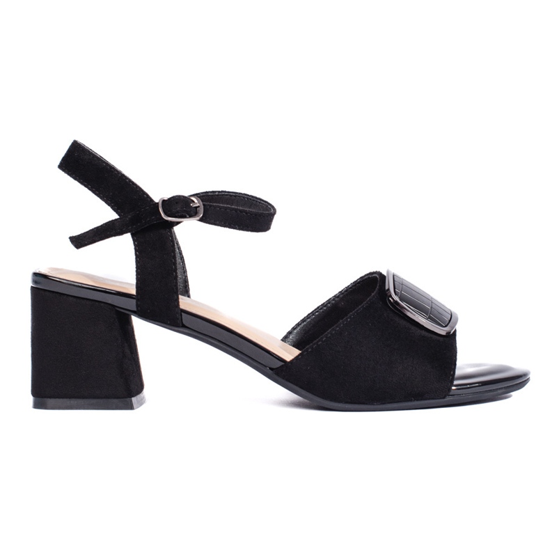 Sandale negre elegante cu toc de la Sergio Leone negru