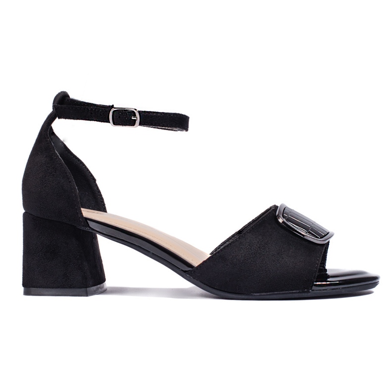 Sandale negre cu toc de la Sergio Leone negru