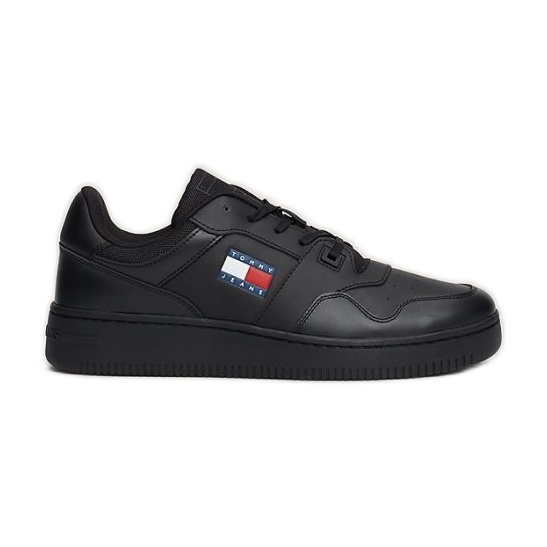 Pantofi Tommy Hilfiger Retro Basket Ess EM0EM01395BDS negru