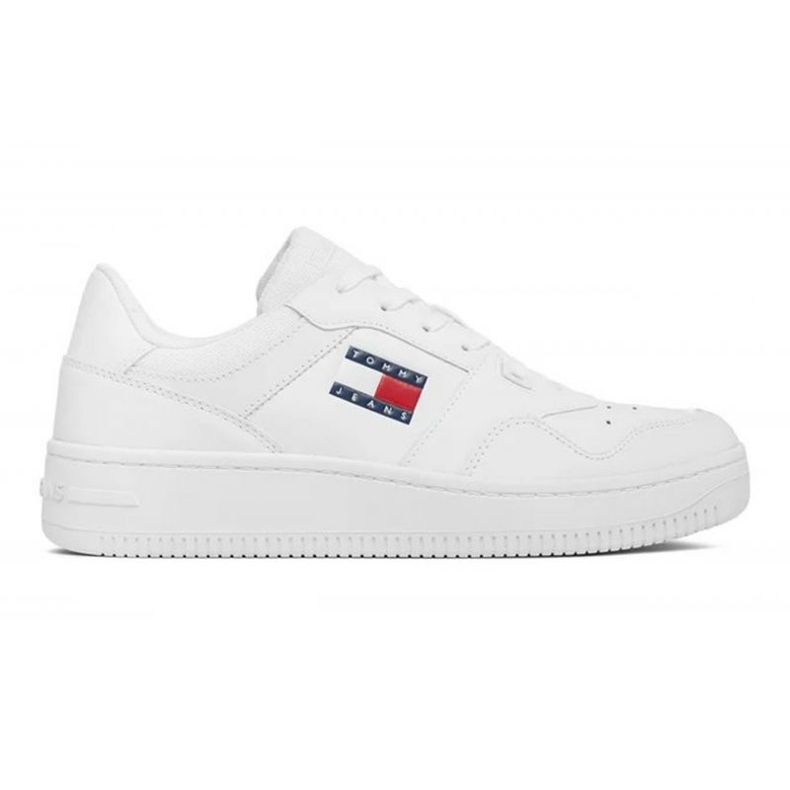 Pantofi Tommy Hilfiger Retro Basket Ess M EM0EM01395YBR alb