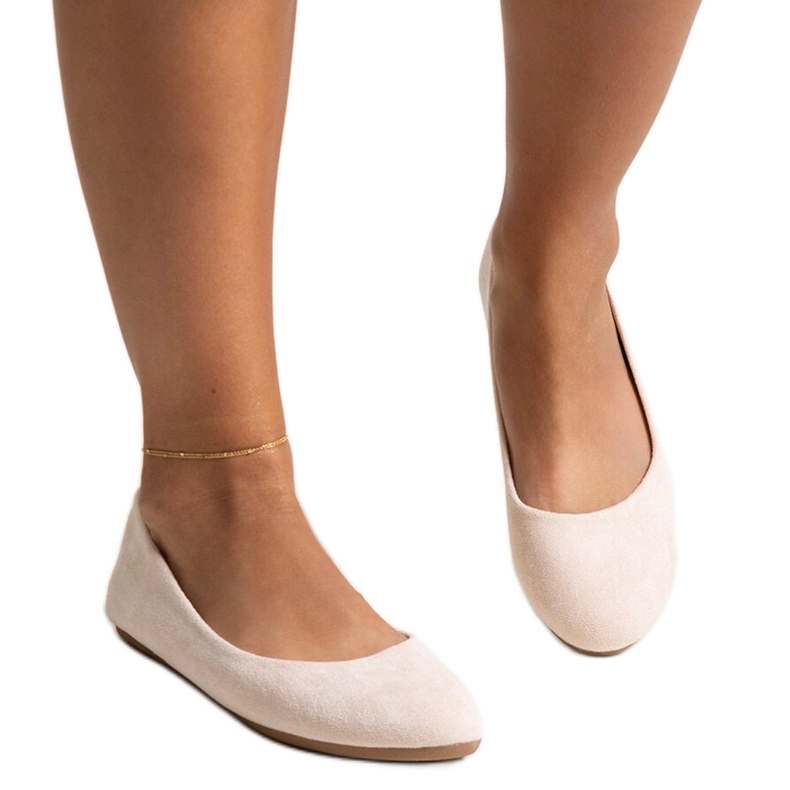 Balerini bej deschis din piele intoarsa ecologica Jala Balerini bej deschis din piele intoarsa ecologica Jala