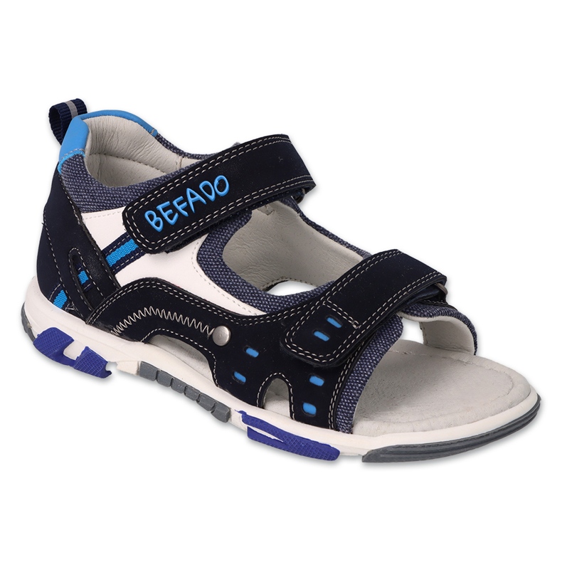 Sandale copii Befado, inserție din piele cu Velcro, 170X104, bleumarin albastru
