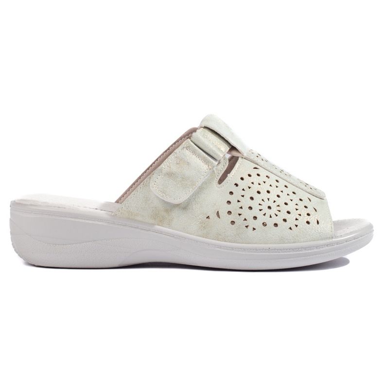 Flip-flops pentru damă, ajurat, cu pană confortabilă gri