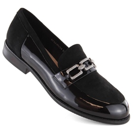 Pantofi negri Filippo W PAW544 cu zirconiu cubic negru