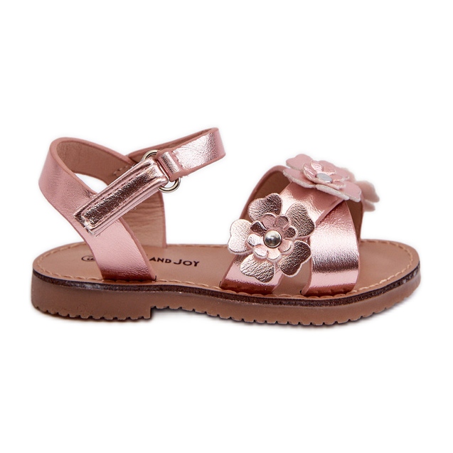 Sandale Copii Decorate cu Flori, Prinse cu Velcro, Fagossa Roz Sandale Copii Decorate cu Flori, Prinse cu Velcro, Fagossa Roz