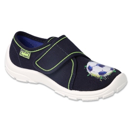 Papuci copii Befado cu velcro 974Y534, bleumarin, cu minge albastru
