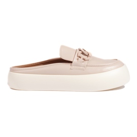 Flip-flops de damă, închiși, eleganti, bej