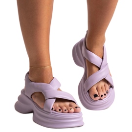 Sandale din piele mov GOE NN2N4103 violet Sandale din piele mov GOE NN2N4103 violet