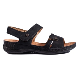 Sandale de dama negre confortabile negru Sandale de dama negre confortabile negru