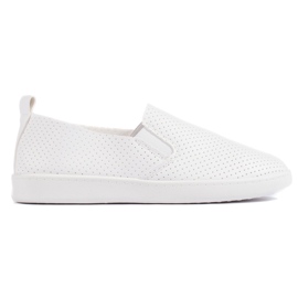 Ajurat pentru femei, slip-on alb deschis