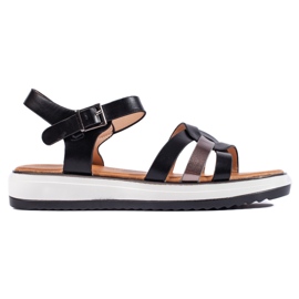 Sandale de dama negre cu platforma negru Sandale de dama negre cu platforma negru