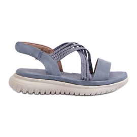 Sandale confortabile cu velcro pentru damă, albastre Eladora albastru
