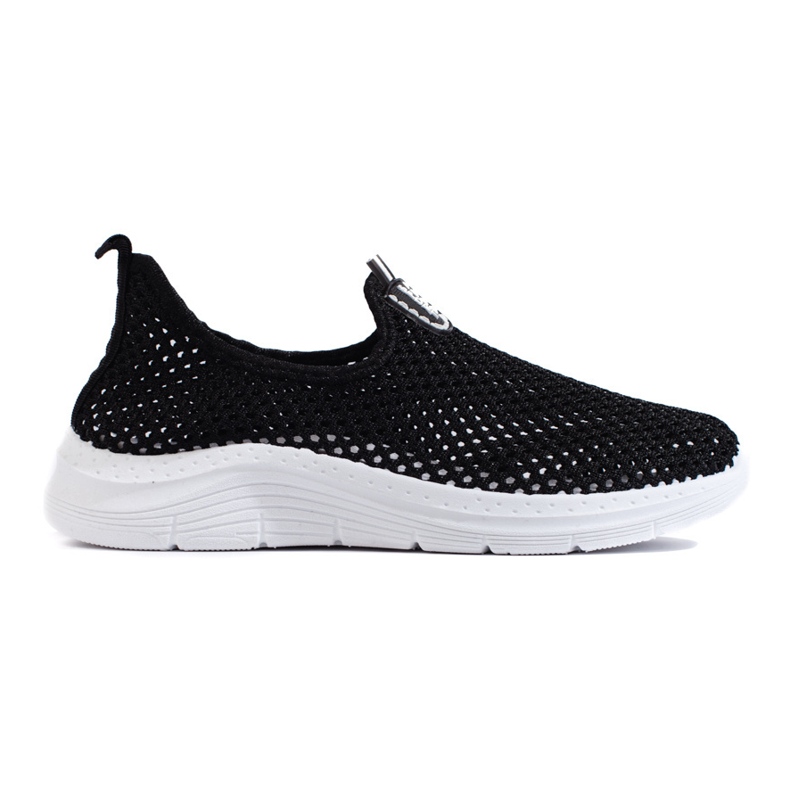 Pantofi sport negri cu slip-on ajurat negru
