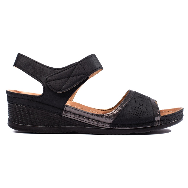 Sandale de dama negre cu velcro negru