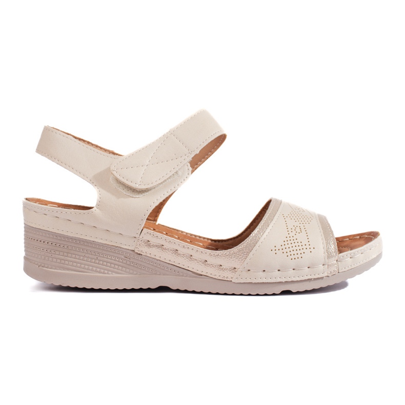 Sandale de dama bej cu velcro