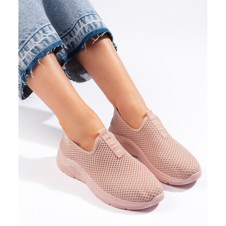 Tenisi roz din material textil