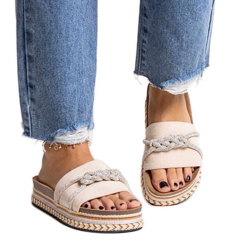 Slapi bej decorate cu zirconii Kamillian