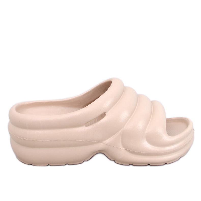 Slapi din spumă Brassie DK.BEIGE pe platformă - bej închis